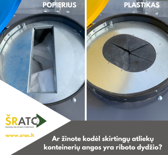 Ar žinote kodėl skirtingų atliekų konteinerių angos yra riboto dydžio?